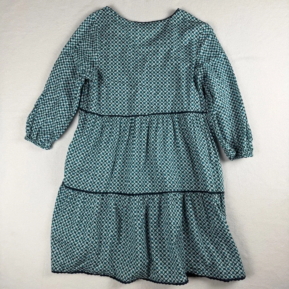 Sundance Women's Eternal Summer Tassel Tie Tiered Prairie Boho Sun Dress Blue PS
